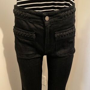 Seven for all mankind jeans flare braided detail black size 26
